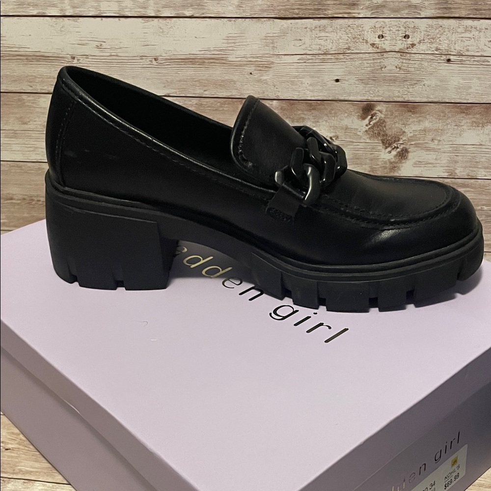 Madden Girl Chunky Black Loafers